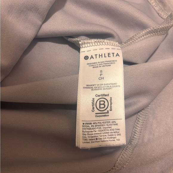 Athleta Seasoft 1/4 Quarter Zip Gray Sweatshirt Size SP - Picture 7 of 7